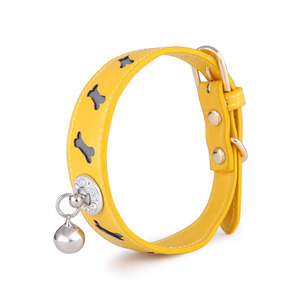 <b>Pet</b> <b>Collar</b> Reflective Bone Shape Bell For Cats And Dogs Fashion Black Red Green Yellow All Seasons - Product Image 4