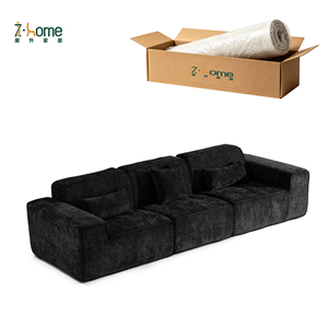 Cube <b>Sofa</b> Modern Modular 3 Seater Crushed Velvet Upholstered Low Profile Plush Cushioned Living Room <b>Bedroom</b> Balcony - Product Image 3