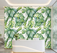 Revêtement mural botanique moderne, papier peint tropical avec feuilles de palmier et de monstera, personnalisé pour la décoration murale intérieure de la maison, du bureau et des espaces commerciaux