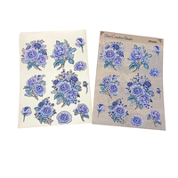 Étiquette autocollante bouteille de shampoing, étiquette auto-adhésive vintage rose bleue, pour cadeau, papeterie de décoration, 50 pièces