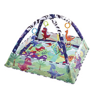 Tapis de jeu carré amélioré en polyester pour bébé, avec animaux de dessin animé sur le thème de l'océan, piscine à balles 3-en-1 et tapis d'éveil pour ramper