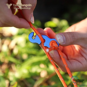 Boucle de corde portable en alliage d'aluminium rouge en forme de S, 43 mm x 15 mm, pour le camping en plein air et la survie en escalade - Product Image 4