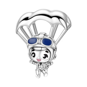 In-stock white copper paraglider <b>beaded</b> <b>bracelet</b>, personalized creative fashion DIY <b>bracelet</b> accessory pendant for women - Product Image 1