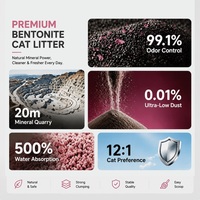 Litière pour chat en bentonite naturelle, agglomération rapide, désodorisante, super absorbante, légère, facile à ramasser, distributeur en gros