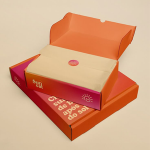 Boîte d'expédition cadeau en carton ondulé recyclable de luxe avec logo personnalisé, boîte à courrier pour vêtements, boîtes en papier cosmétique, emballage pour les petites entreprises - Product Image 4