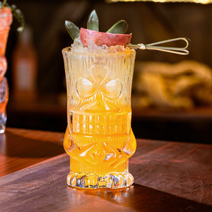 Taza de cóctel Tiki de cristal transparente grueso creativo Zombie Bar Copa de vino de Metal para mueca de fiesta Copa de bebida fría - Product Image 5