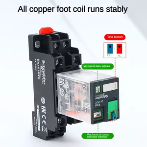 Relais miniature enfichable Schneider neuf, série RXM, 8 broches, 14 broches, intermédiaire, RXM2AB2BD, RXM4AB2JD, RXM2AB2B7, 24V - Product Image 2
