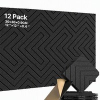 Panneau acoustique en fibre de polyester auto-adhésif de haute qualité 30x30cm, gaufré en losange, insonorisant pour la maison, le bureau et le studio