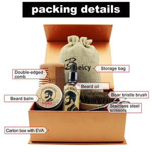 Set per la Cura della <span class=keywords><strong>Barba</strong></span> da Uomo con Etichetta Privata: Balsamo, Pettine e Olio per la Crescita di Barbe Folte e Folli Grossi - Product Image 3