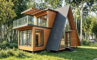 Maison triangulaire pour le camping et l'hébergement - Maison modulaire entièrement décorée et personnalisable - Un classique tendance