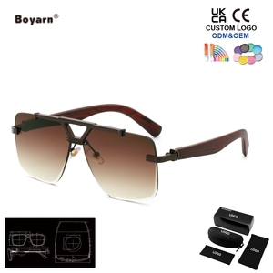 <span class=keywords><strong>Gafas</strong></span> de Sol Boyarn 2027 para Hombre, Diseño Steampunk de Doble Barra, Montura Abierta, Protección UV, <span class=keywords><strong>Gafas</strong></span> Protectoras Retro - Product Image 3