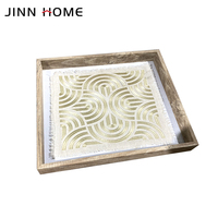 Jinnhome – boîte d'ombre Vintage 11x11 pouces, cadre photo avec fond en lin, bois profond et affichage sans verre, étui rustique prêt à accrocher