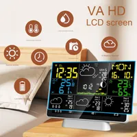 Station météo numérique intelligente Tuya OLED sans fil avec capteur extérieur Wi-Fi, thermomètre, hygromètre, horloge et alarme pour la maison (en plastique)