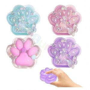 Premium Quality Extra Soft TPR Material <b>Cat</b> Paw Kawaii <b>Squishy</b> Ball Sensory Fidget Stress Relief Therapy Squeeze Toy TOYSRUNNER - Product Image 1