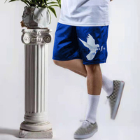 Shorts de basketball HG29 personnalisés avec logo sublimé, double maille, coupe courte, pour hommes, motif graphique de baseball, taille élastique mi-haute de 5 pouces