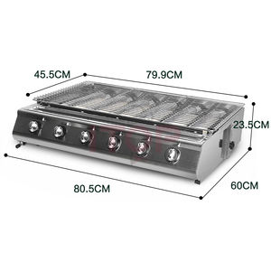 Barbecue à gaz 6 brûleurs sans fumée, plancha de table européenne pour extérieur, barbecue à gaz sans fumée - Product Image 2
