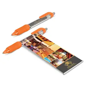 Soft Rubber Grip Customer Calendar Flag Banner Ballpoint Pen with Full color printing