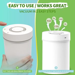 Boîte à vide automatique 1,8 L avec couvercles pour le stockage des aliments dans le café Électrique intelligent avec valve CO2-Release Stockage des aliments en verre C - Product Image 4