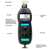 Dorry DT-2236B Tachometer Digital Genggam IP65 2-in-1 Pengukur Kecepatan Laser dengan Layar LCD untuk Sepeda Motor Garansi 1 Tahun -20C