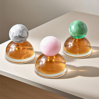 Bouteille de parfum ronde demi-mignonne de 30ml, cylindre en verre vide de luxe, pulvérisateur à sertir transparent avec couvercle en résine.