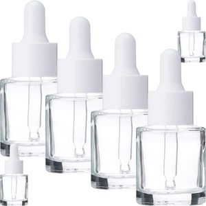 Luxury 1 oz Custom Empty Essential Oil Packaging <b>30ml</b> Round Thick Wall Bottom Cosmetic Face Serum clear Glass Dropper <b>Bottle</b> - Product Image 1