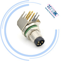 Conector de Panel Blindado Impermeable de 5 Pines M8 de Acero Inoxidable con Cable Trasero/Delantero para Señal