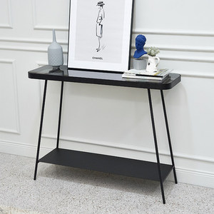 Nordique 2 niveaux noir métal <span class=keywords><strong>rectangulaire</strong></span> <span class=keywords><strong>Console</strong></span> verre café <span class=keywords><strong>Console</strong></span> Table décoration maison Mesas De Centr Draht Tisch - Product Image 6
