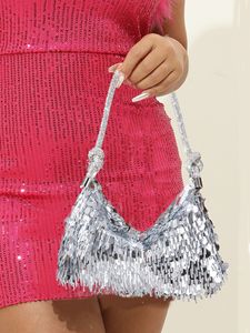 Bolso de Noche Premium de Última Tendencia 2026 con Lentejuelas Brillantes y Pedrería, Estilo Media Luna, para Festival de Música, con Asa para Llevar al Hombro o Bajo el Brazo - Product Image 2
