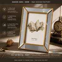 Cadre photo miroir vintage 5x7 pouces avec bord en verre biseauté et détails en laiton, pour galerie d'art, vente en gros, prêt pour l'audit OEM