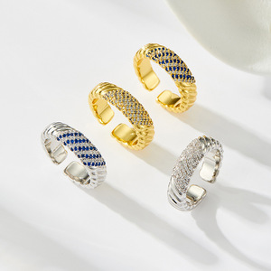 <b>Adjustable</b> Geometric <b>Ring</b> With Micro Pave Zircon Inlay For Women Index Finger Gift Jewelry - Product Image 4