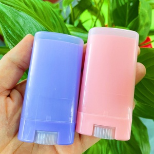 15g White Pink Purple <b>Plastic</b> Empty Deodorant Stick Lip Balm Container Oval Twist up <b>Tubes</b> Packaging for Deodorant Stick - Product Image 1