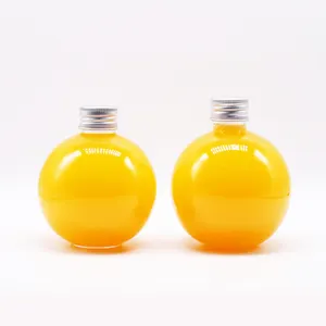 MAYSURE球形使い捨てクリアペットボール型透明プラスチックジュースボトル500ml飲料ボトル蓋付き