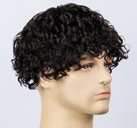 Prêt à expédier : Système capillaire Q6 en cheveux humains australiens, toupet bouclé de 20 mm de haute qualité, avec base en dentelle intégrale pour hommes