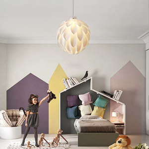 Decoración nórdica para el hogar, lámpara de piña de pétalos, Hotel, cocina, comedor, luz colgante Led moderna para habitación de niñas - Product Image 4