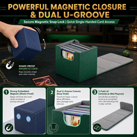 Boîte de rangement pour cartes de jeu de société Yugioh en cuir PU, accessoires de collection, boîte à cartes à rabat, vente en gros