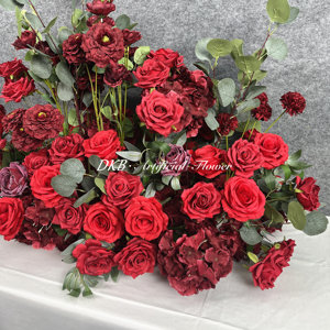 DKB usine nouveauté fleur allée coureur bourgogne fleur artificielle boule ensembles soie matériel allée fleur - Product Image 3