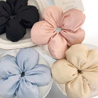 Conception florale coréenne élastique Satin bandeaux pour femmes surdimensionné cheveux Scrunches accessoire Style européen américain tissu matériel
