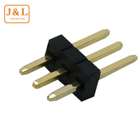 Header Pin J&L Berkualitas Tinggi DIP Brass 1.27mm 1*3 Pin Male Single/Dual Row Berlapis Emas IP20 untuk Koneksi PCB dan Kabel