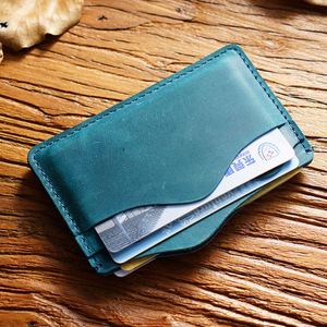 Retro Handmade Genuine Leather <b>Card</b> Storage Case Crazy Horse Leather <b>Card</b> <b>Holder</b> Vintage Men <b>Wallet</b> Slim Minimalist <b>Wallet</b> - Product Image 3