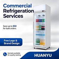 Réfrigérateur vertical à deux portes vitrées, grande capacité, pour supermarché, refroidisseur de boissons commercial, vitrine réfrigérée pour boissons