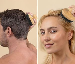 Cepillo de Silicona y Bambú para Masaje del Cuero Cabelludo, Elimina la Caspa y Estimula el Crecimiento del Cabello - Product Image 3