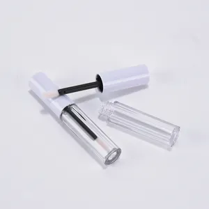 Großhandel einzigartige private label einfache design kreis mini lipgloss rohr 1.5ml weiß leere transparente lip gloss container