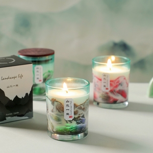 เทียนหอมอโรมาเธอราพีแบบแท่ง ทำมือจากขี้ผึ้งถั่วเหลือง กลิ่นหอมระดับพรีเมียม สไตล์ชาติพันธุ์  สำหรับเป็นของขวัญองค์กรในเทศกาลดีวาลี  ผลิตตามสั่ง - Product Image 4