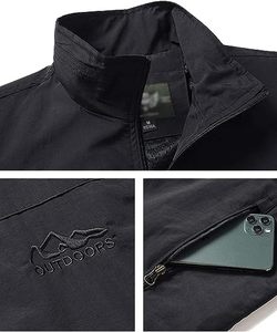 <span class=keywords><strong>Gilet</strong></span> da <span class=keywords><strong>uomo</strong></span> senza maniche tattico Softshell leggero ad asciugatura rapida per la pesca escursioni con chiusura a cerniera con tasche stampate - Product Image 5