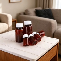 Bouteilles en plastique pharmaceutiques ambrées vides de 30 ml, 50 ml, 60 ml, 80 ml, 100 ml, 120 ml, 150 ml, pour médicaments, pilules, capsules, avec bouchon en plastique