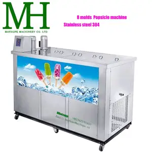 Línea de producción de paletas de hielo industrial de 8 moldes/máquina para hacer paletas de helado/máquina para hacer paletas de hielo