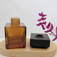 Flacon carré de luxe en verre cristal 100 ml avec bouchon à vis anti-déversement pour huiles essentielles, parfums et diffuseurs à bâtonnets, idéal pour la décoration intérieure