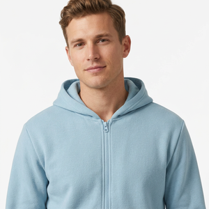 Sudadera con capucha y cremallera, diseño de logotipo personalizado, conjunto deportivo informal para adultos, invierno, algodón, 350 GSM, talla grande - Product Image 3