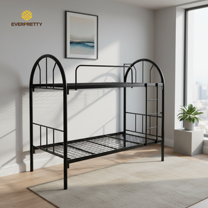 <span class=keywords><strong>Lit</strong></span> <span class=keywords><strong>superposé</strong></span> métallique moderne pour dortoir scolaire avec grille en fer et échelle pour étudiants, personnel, appartement, chambre, auberge - Product Image 3