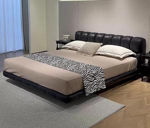 เตียงหนังสไตล์โมเดิร์นเรียบง่ายคุณภาพสูงขนาดคิงไซส์1.8เมตรเตียงนุ่มหุ้มเบาะหรูหราขนาดคิงไซส์เฟอร์นิเจอร์ห้องนอน - Product Image 2